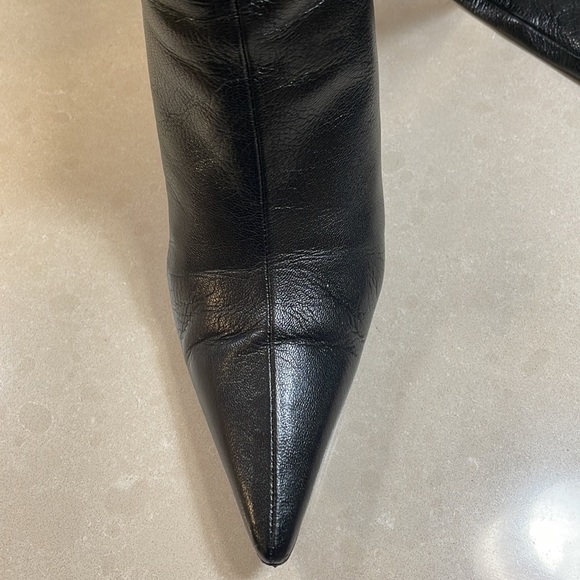 LIMITED!!! Gucci Black GG LEATHER BAMBOO HEEL ROSE GOLD KNEE BOOTS,37.5 - Picture 11 of 14